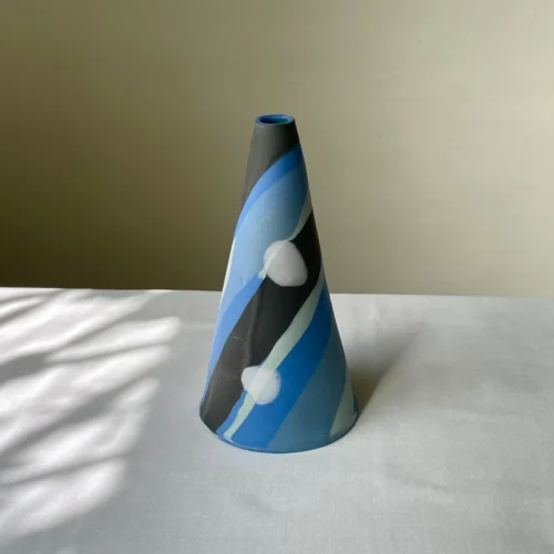 Nerikomi Conical Flask Multicolor - Handmade Porcelain Vase