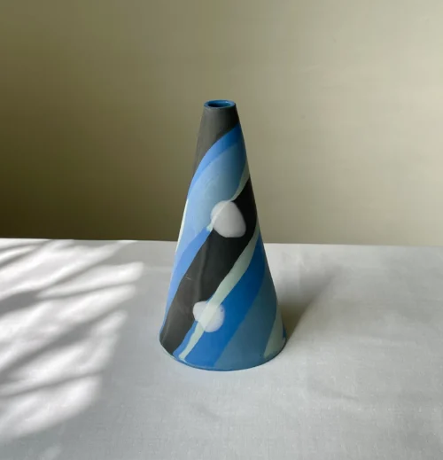 Nerikomi Conical Flask Multicolor - Handmade Porcelain Vase