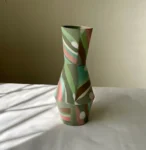 Multi-Colored Geometric Nerikomi Vase - Handmade Porcelain Vase