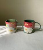 Elegant Zinnia Flowers - Handmade Porcelain Mug