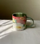 Elegant Zinnia Flowers - Handmade Porcelain Mug