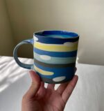 Color Stripe Nerikomi Coffee Mug Basic - Handmade Porcelain Mug