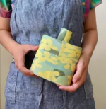 Golden Shower Tree Porcelain Flat Vase - Handmade Porcelain Vase