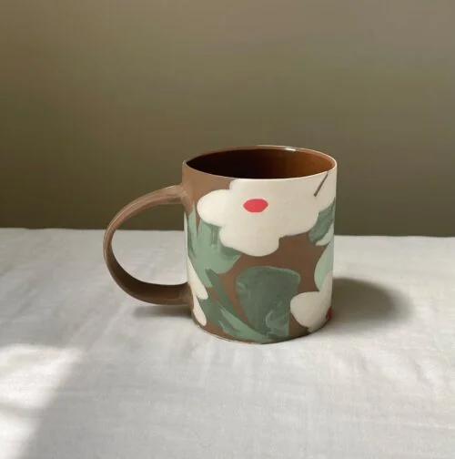 Periwinkle White Nerikomi Mug Stands Out - Handmade Porcelain Mug
