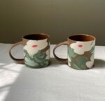Periwinkle White Nerikomi Mug Stands Out - Handmade Porcelain Mug