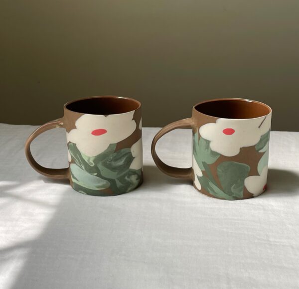 Periwinkle White Nerikomi Mug Stands Out - Handmade Porcelain Mug