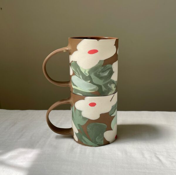 Periwinkle White Nerikomi Mug Stands Out - Handmade Porcelain Mug