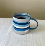 Color Stripe Nerikomi Coffee Mug Basic - Handmade Porcelain Mug