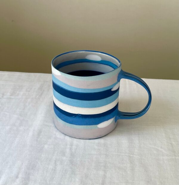 Color Stripe Nerikomi Coffee Mug Basic - Handmade Porcelain Mug