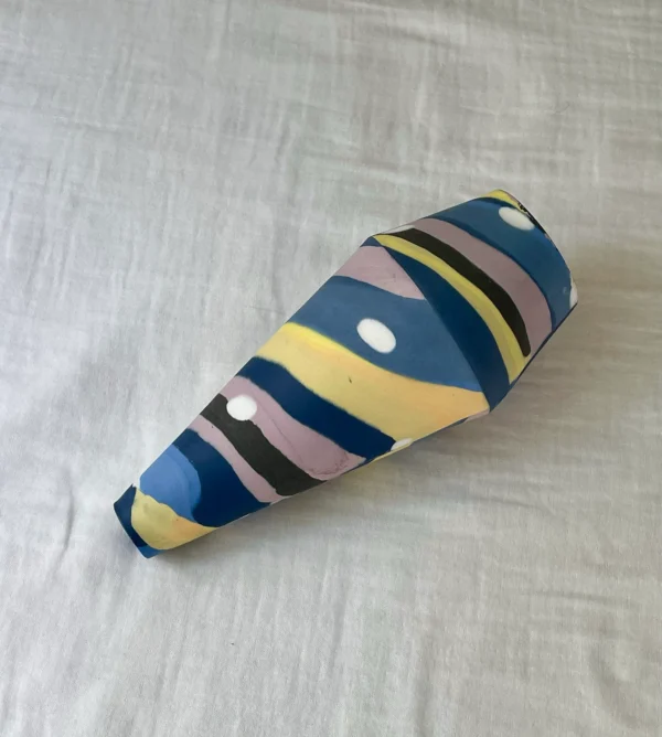 Night Sky Color Nerikomi Cone Vase - Handmade Porcelain Vase