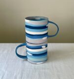 Color Stripe Nerikomi Coffee Mug Basic - Handmade Porcelain Mug