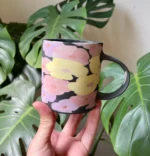 Bright Lantana Flower Cup - Handmade Porcelain Mug