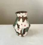 White Periwinkle Nerikomi Porcelain Vase - Handmade Porcelain Vase